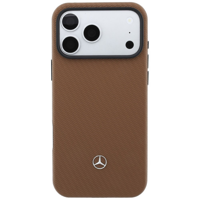 Mercedes-Benz Grill Pattern Leather MagSafe maciņš un karšu maka komplekts Apple iPhone 18 Pro Max / 17 Pro Max, camel