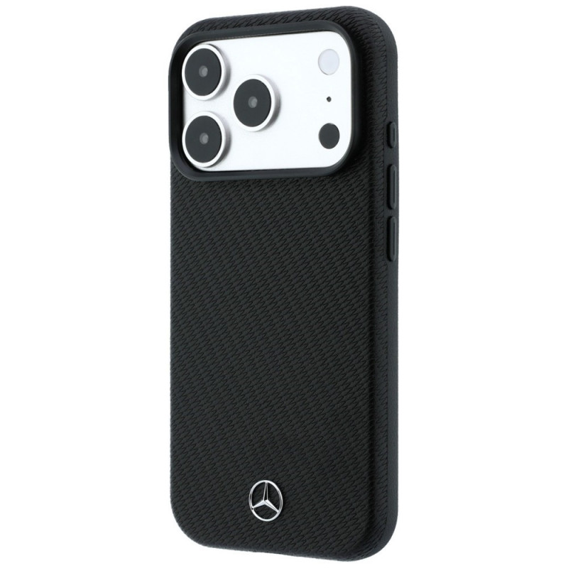 Mercedes-Benz maciņš ar grill rakstu un karšu turētājs, ādas MagSafe Apple iPhone 18 Pro Max / 17 Pro Max, melns