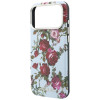Guess GUE6026 Blossom Roses Print MagSafe apvalks Apple iPhone 18 Pro / 17 Pro, zils