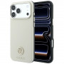 Guess GUE005545 Grained Round Strass Logo MagSafe apvalks Apple iPhone 18 Pro / 17 Pro, bēšs