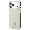 Guess GUE005545 Grained Round Strass Logo MagSafe apvalks Apple iPhone 18 Pro / 17 Pro, bēšs