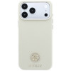 Guess GUE005545 Grained Round Strass Logo MagSafe apvalks Apple iPhone 18 Pro / 17 Pro, bēšs