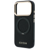 Guess Ring Stand 360 Grained Classic Logo MagSafe apvalks Apple iPhone 18 Pro / 17 Pro, melns