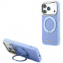 Guess Ring Stand 360 Grained Classic Logo MagSafe vāciņš Apple iPhone 18 Pro / 17 Pro, gaiši zils