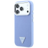 Guess Grained Triangle Logo MagSafe cietais maciņš Apple iPhone 18 Pro / 17 Pro, zils