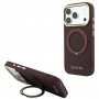 Guess Ring Stand 360 Grained Classic Logo MagSafe apvalks Apple iPhone 18 Pro / 17 Pro, bordo