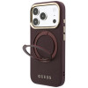 Guess Ring Stand 360 Grained Classic Logo MagSafe apvalks Apple iPhone 18 Pro / 17 Pro, bordo