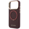 Guess Ring Stand 360 Grained Classic Logo MagSafe apvalks Apple iPhone 18 Pro / 17 Pro, bordo
