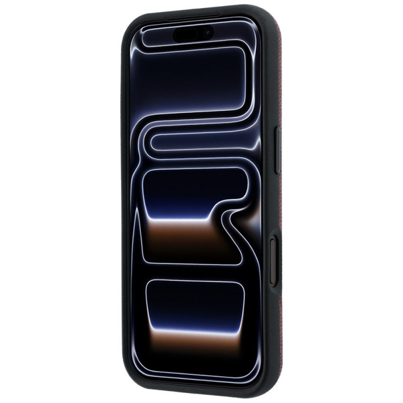 Mercedes-Benz Grill Pattern Leather MagSafe komplekts ar maciņu kartēm Apple iPhone 18 Pro / 17 Pro, bordo
