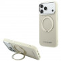 Karl Lagerfeld Ring Stand 360 Saffiano Classic Logo MagSafe vāciņš Apple iPhone 18 Pro / 17 Pro, bēšs
