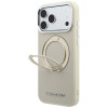 Karl Lagerfeld Ring Stand 360 Saffiano Classic Logo MagSafe vāciņš Apple iPhone 18 Pro / 17 Pro, bēšs