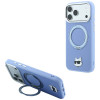 Karl Lagerfeld ar Ring Stand 360 Choupette Head Pin MagSafe vāciņš Apple iPhone 18 Pro Max / 17 Pro Max, gaiši zils (KF003220)