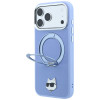 Karl Lagerfeld ar Ring Stand 360 Choupette Head Pin MagSafe vāciņš Apple iPhone 18 Pro Max / 17 Pro Max, gaiši zils (KF003220)