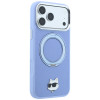 Karl Lagerfeld ar Ring Stand 360 Choupette Head Pin MagSafe vāciņš Apple iPhone 18 Pro Max / 17 Pro Max, gaiši zils (KF003220)