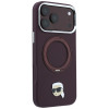 Karl Lagerfeld ar Ring Stand 360 Karl Head Pin MagSafe vāciņš Apple iPhone 18 Pro Max / 17 Pro Max, Burgundy