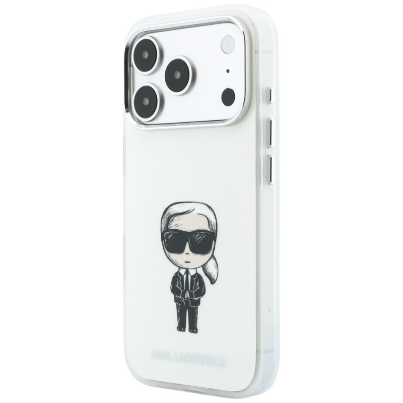 Karl Lagerfeld IML Ikonik Sketch Print MagSafe vāciņš Apple iPhone 18 Pro Max / 17 Pro Max, bēšs (KLD22794)