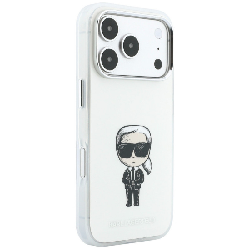 Karl Lagerfeld IML Ikonik Sketch Print MagSafe vāciņš Apple iPhone 18 Pro Max / 17 Pro Max, bēšs (KLD22794)