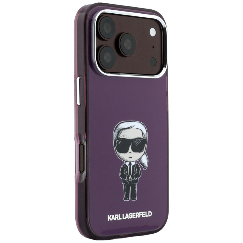 Karl Lagerfeld IML Ikonik Sketch Print MagSafe vāciņš Apple iPhone 18 Pro / 17 Pro, Burgundy