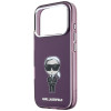 Karl Lagerfeld IML Ikonik Sketch Print MagSafe vāciņš Apple iPhone 18 Pro / 17 Pro, Burgundy