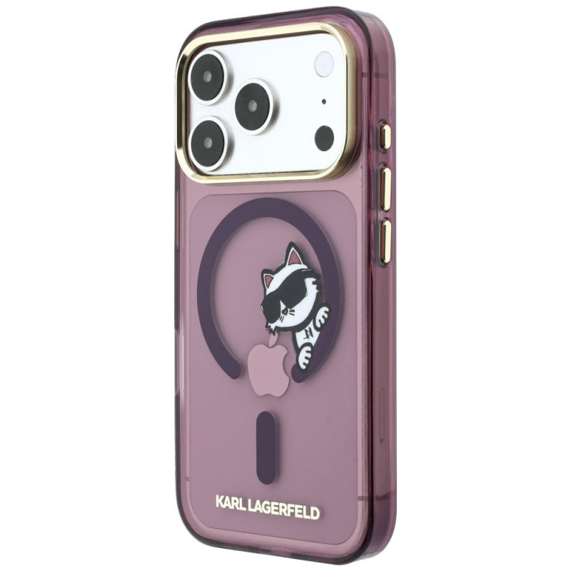 Karl Lagerfeld Peekaboo Logo MagSafe vāciņš Apple iPhone 18 Pro / 17 Pro, bordo