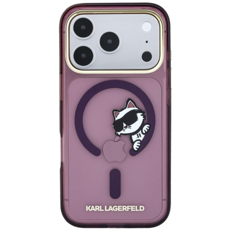 Karl Lagerfeld Peekaboo Logo MagSafe vāciņš Apple iPhone 18 Pro / 17 Pro, bordo