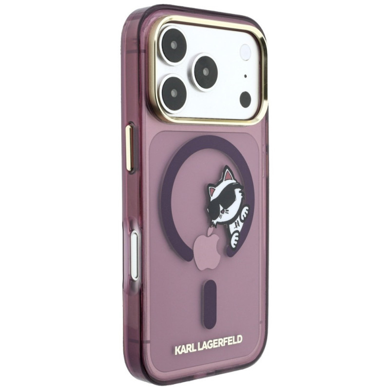 Karl Lagerfeld Peekaboo Logo MagSafe vāciņš Apple iPhone 18 Pro / 17 Pro, bordo