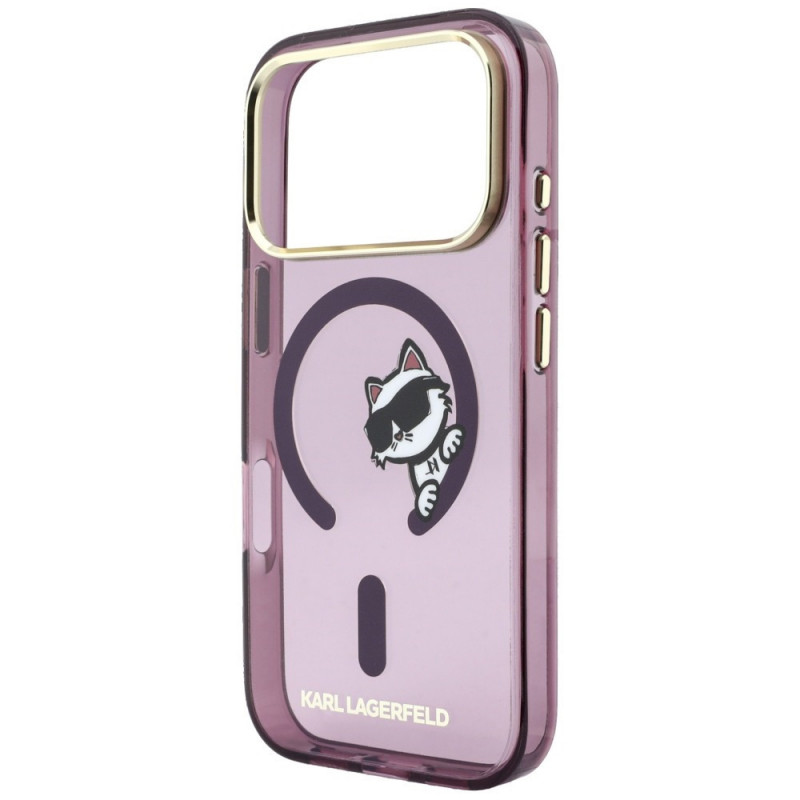 Karl Lagerfeld Peekaboo Logo MagSafe vāciņš Apple iPhone 18 Pro / 17 Pro, bordo