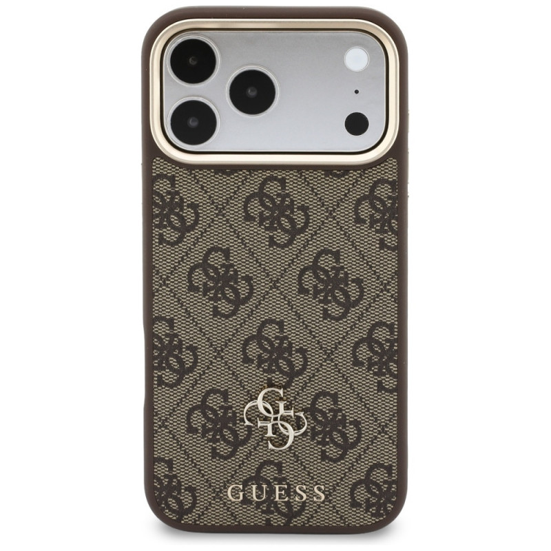 Guess 4G apvalks ar maku, MagSafe, priekš Apple iPhone 18 Pro / 17 Pro, brūns