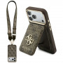 Guess 4G maciņš ar somiņu un auklu, MagSafe, Apple iPhone 18 Pro / 17 Pro, brūns