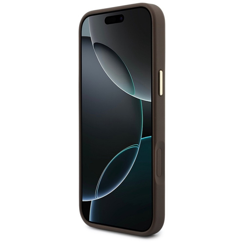 Guess 4G maciņš ar somiņu un auklu, MagSafe, Apple iPhone 18 Pro Max / 17 Pro Max, brūns