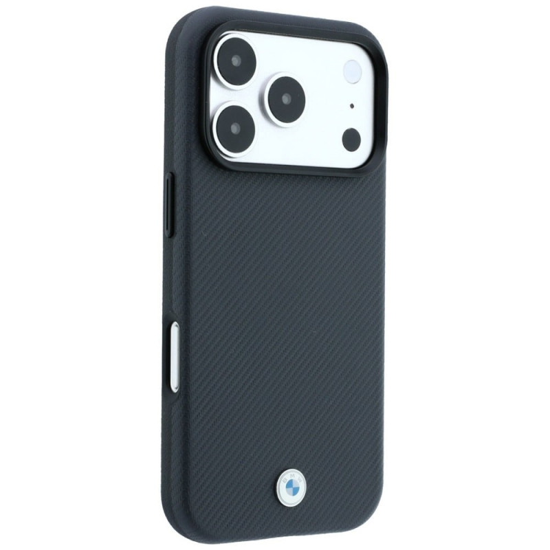 BMW Kevlar Metal Logo MagSafe vāciņš Apple iPhone 18 Pro / 17 Pro, antracīta