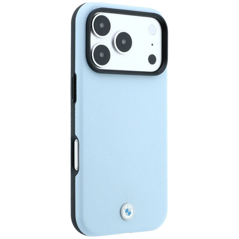 BMW Kevlar Metal Logo MagSafe vāciņš Apple iPhone 18 Pro Max / 17 Pro Max, zils
