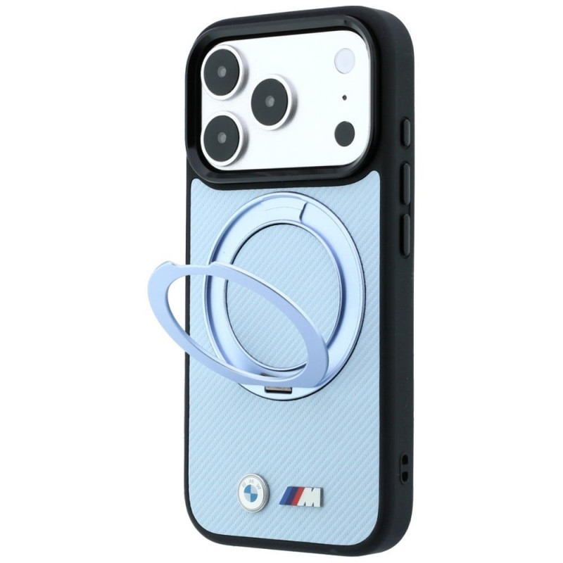 BMW Kevlar Ring Stand 360 MagSafe vāciņš Apple iPhone 18 Pro / 17 Pro, zils