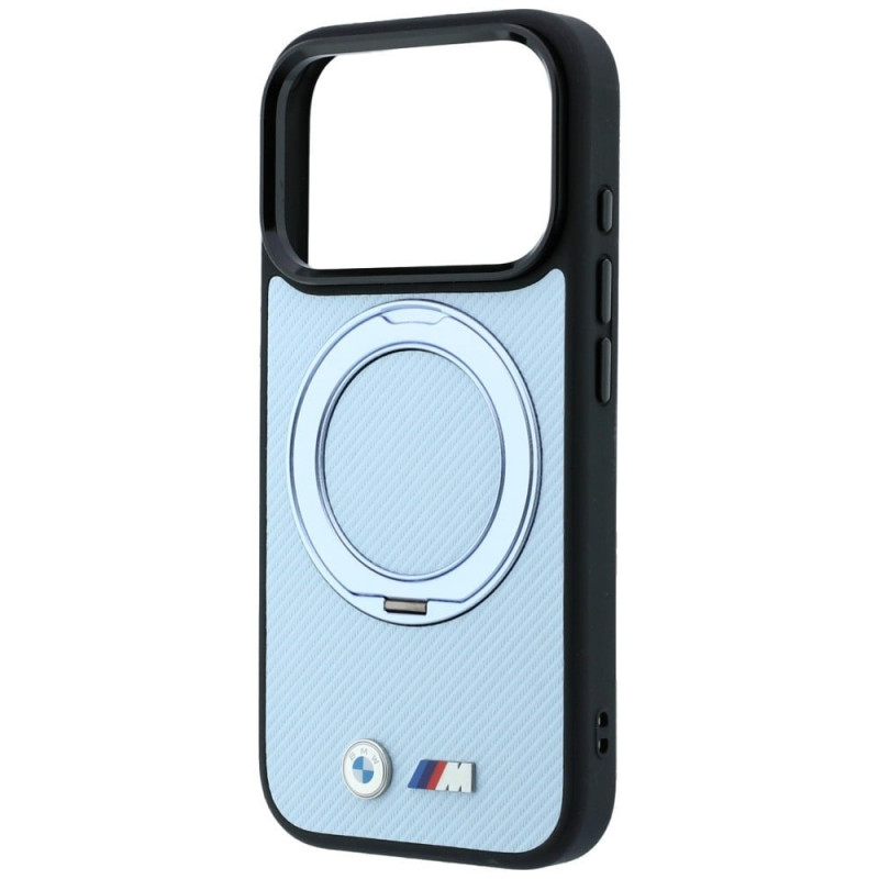 BMW Kevlar Ring Stand 360 MagSafe vāciņš Apple iPhone 18 Pro / 17 Pro, zils