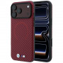 BMW M Carbon Printed Ring MagSafe maciņš Apple iPhone 18 Pro / 17 Pro, bordo