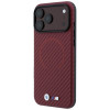 BMW M Carbon Printed Ring MagSafe maciņš Apple iPhone 18 Pro / 17 Pro, bordo