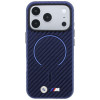 BMW M Carbon Printed Ring MagSafe futrālis Apple iPhone 18 Pro Max / 17 Pro Max, tumši zilā krāsā