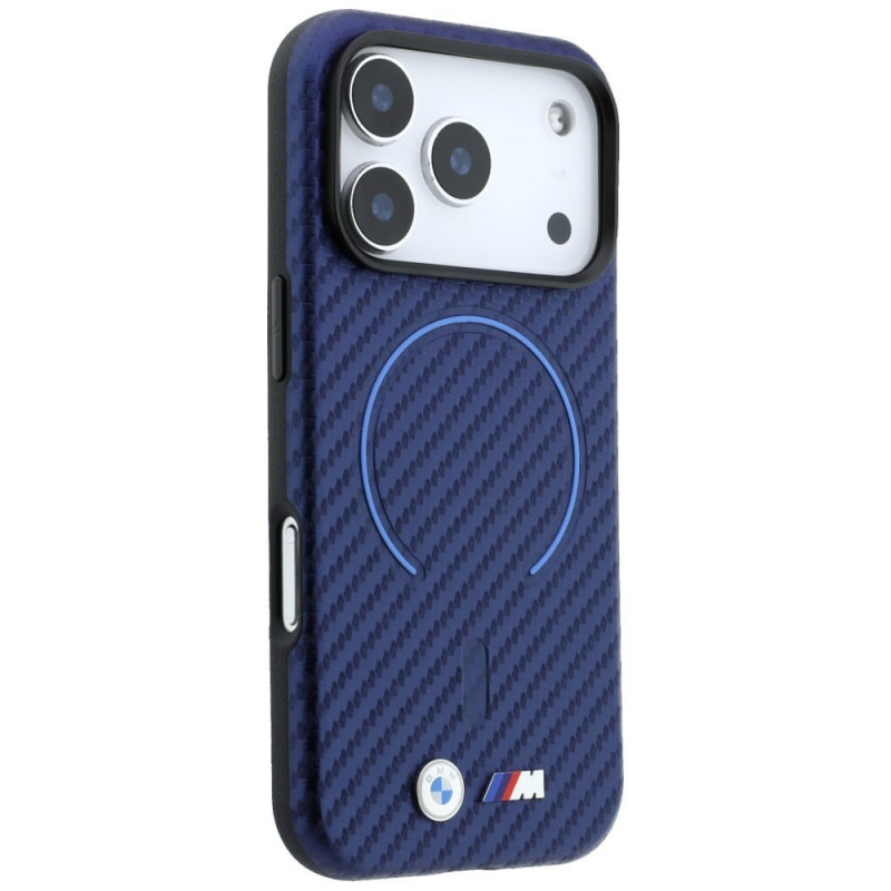 BMW M Carbon Printed Ring MagSafe futrālis Apple iPhone 18 Pro Max / 17 Pro Max, tumši zilā krāsā