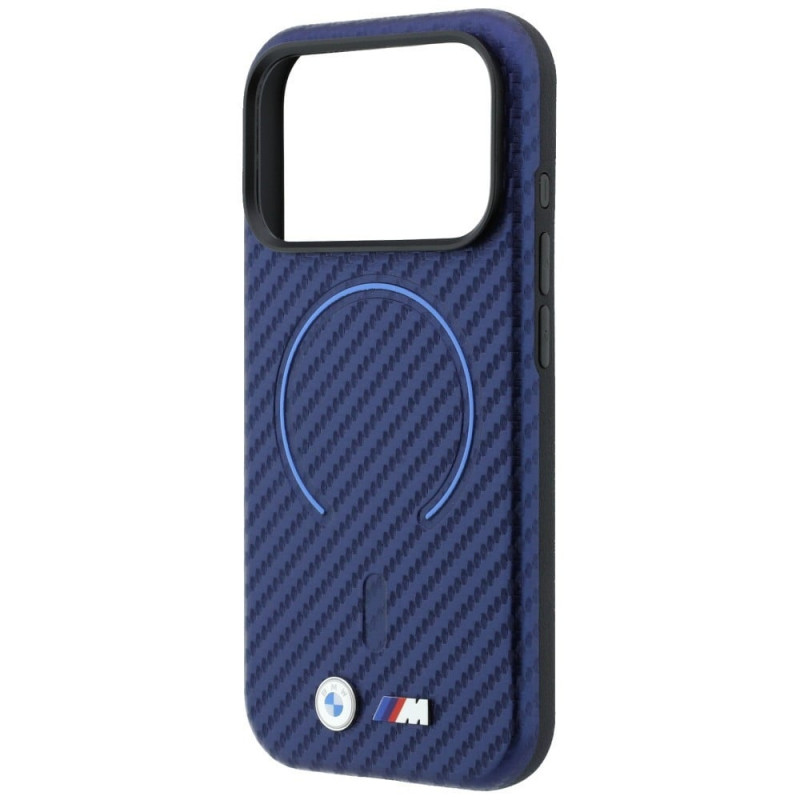 BMW M Carbon Printed Ring MagSafe futrālis Apple iPhone 18 Pro Max / 17 Pro Max, tumši zilā krāsā