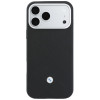 BMW Quilted Pattern Metal Logo maciņš un somiņas komplekts Apple iPhone 18 Pro / 17 Pro, melns