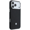 BMW Quilted Pattern Metal Logo maciņš un somiņas komplekts Apple iPhone 18 Pro / 17 Pro, melns