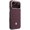 BMW Quilted Pattern Metal Logo maciņš un somiņas komplekts Apple iPhone 18 Pro / 17 Pro, bordo