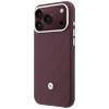 BMW Quilted Pattern Metal Logo maciņš un somiņas komplekts Apple iPhone 18 Pro Max / 17 Pro Max, bordo