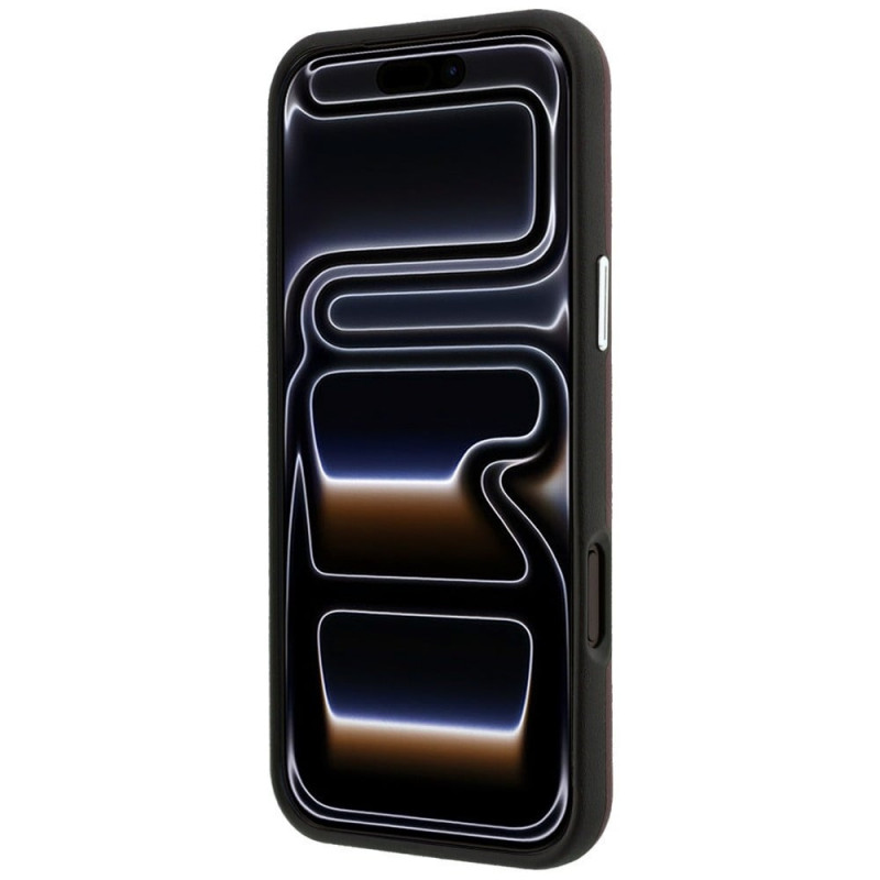 BMW Quilted Pattern Metal Logo maciņš un somiņas komplekts Apple iPhone 18 Pro Max / 17 Pro Max, bordo