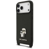 Karl Lagerfeld Saffiano Karl&Choupette Metal Pin CBDY Strap vāciņš ar siksnu Apple iPhone 18 Pro / 17 Pro, melns