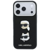 Karl Lagerfeld Saffiano Karl&Choupette Heads Pins Strap Logo vāciņš Apple iPhone 18 Pro / 17 Pro, melns