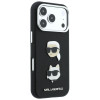 Karl Lagerfeld Saffiano Karl&Choupette Heads Pins Strap Logo vāciņš Apple iPhone 18 Pro / 17 Pro, melns