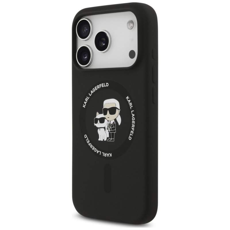 Karl Lagerfeld silikona Karl&Choupette Ring MagSafe vāciņš Apple iPhone 18 Pro Max / 17 Pro Max, melns