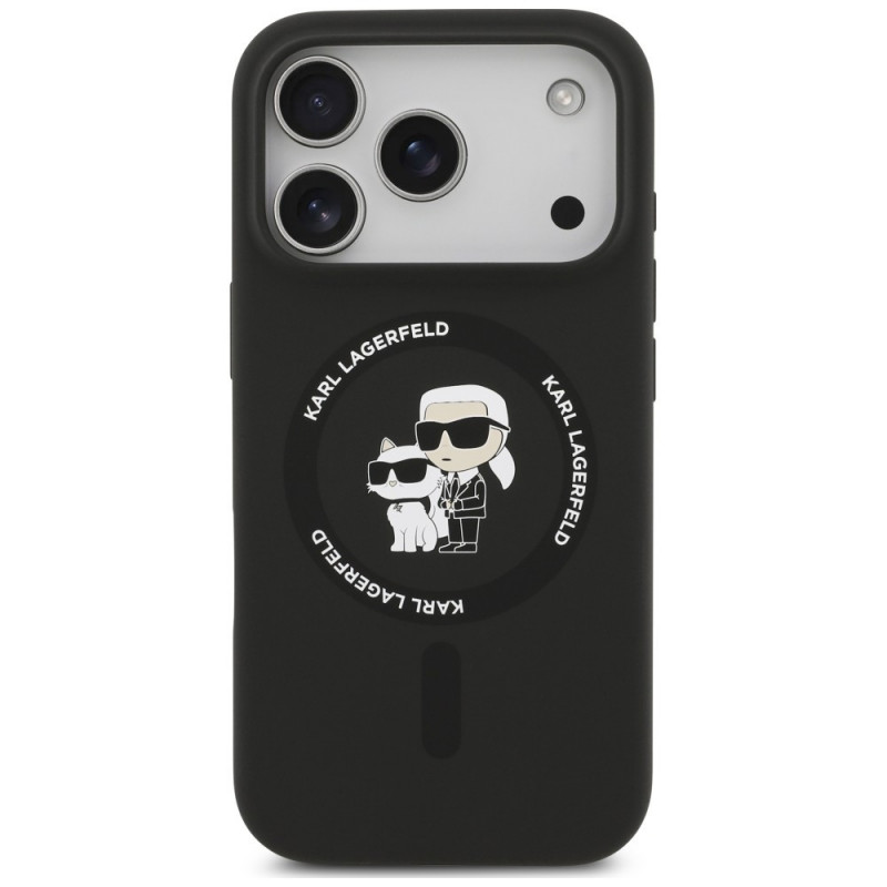 Karl Lagerfeld silikona Karl&Choupette Ring MagSafe vāciņš Apple iPhone 18 Pro Max / 17 Pro Max, melns
