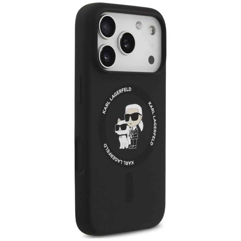 Karl Lagerfeld silikona Karl&Choupette Ring MagSafe vāciņš Apple iPhone 18 Pro Max / 17 Pro Max, melns